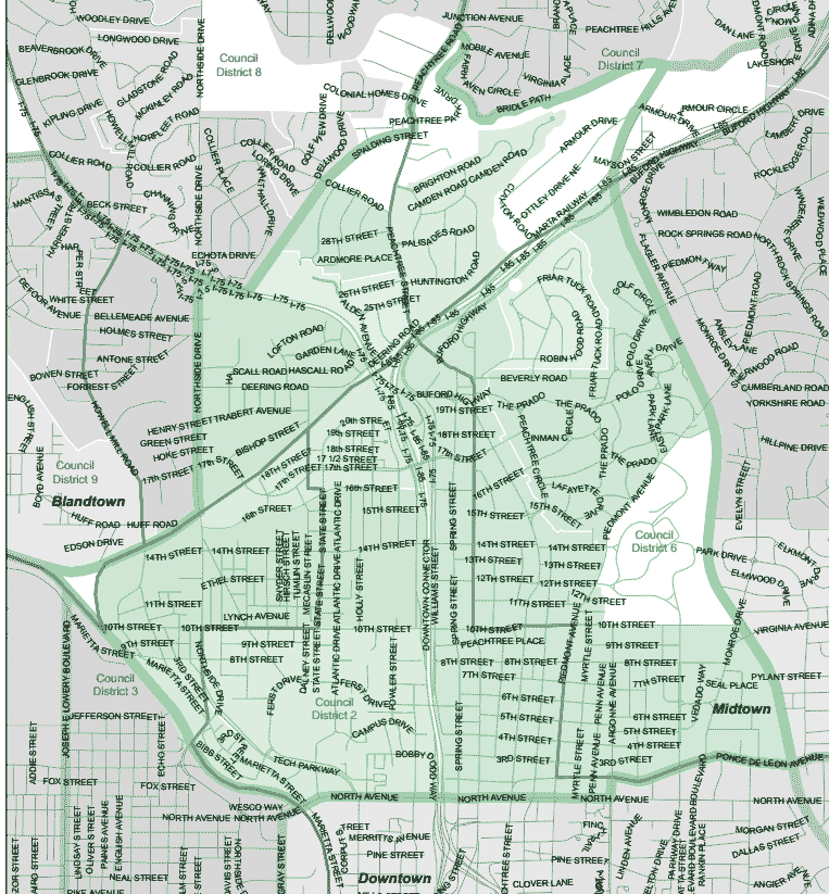 city of atlanta npu map Npu E Midtown Neighbors Association city of atlanta npu map